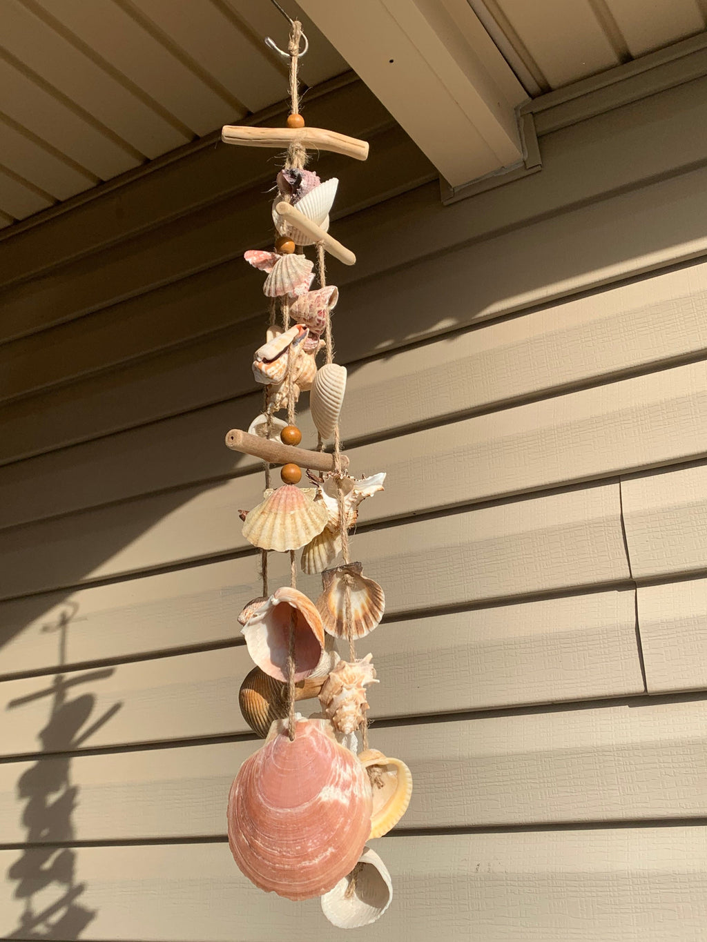 Seashell Wind Chime: Coastal Garden Patio Decor, 26"