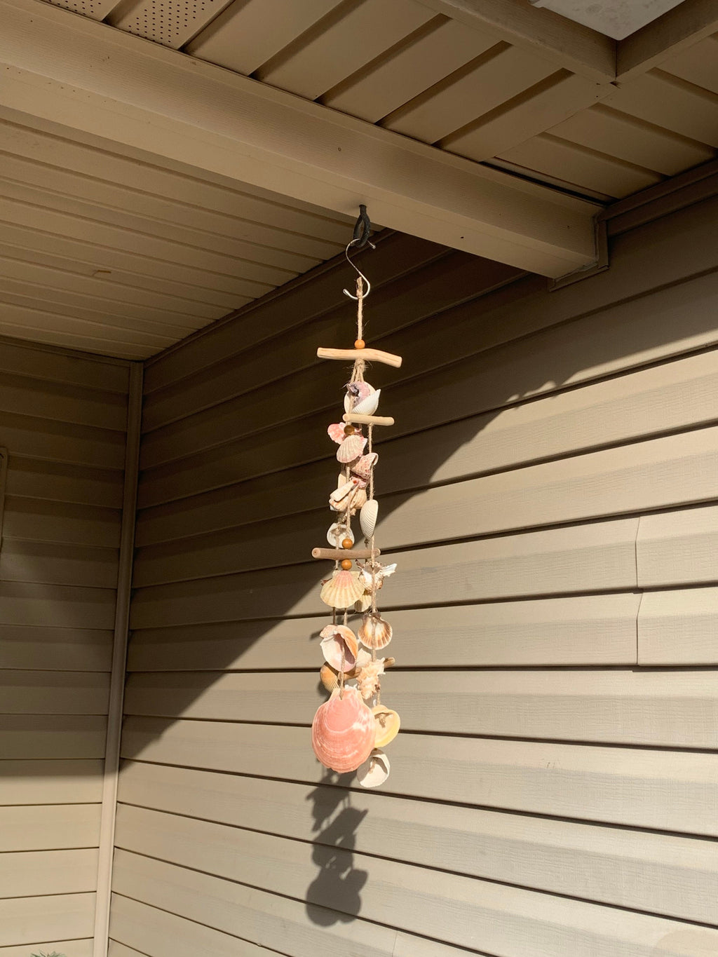 Seashell Wind Chime: Coastal Garden Patio Decor, 26"