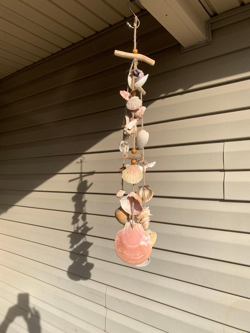 Seashell Wind Chime: Coastal Garden Patio Decor, 26"