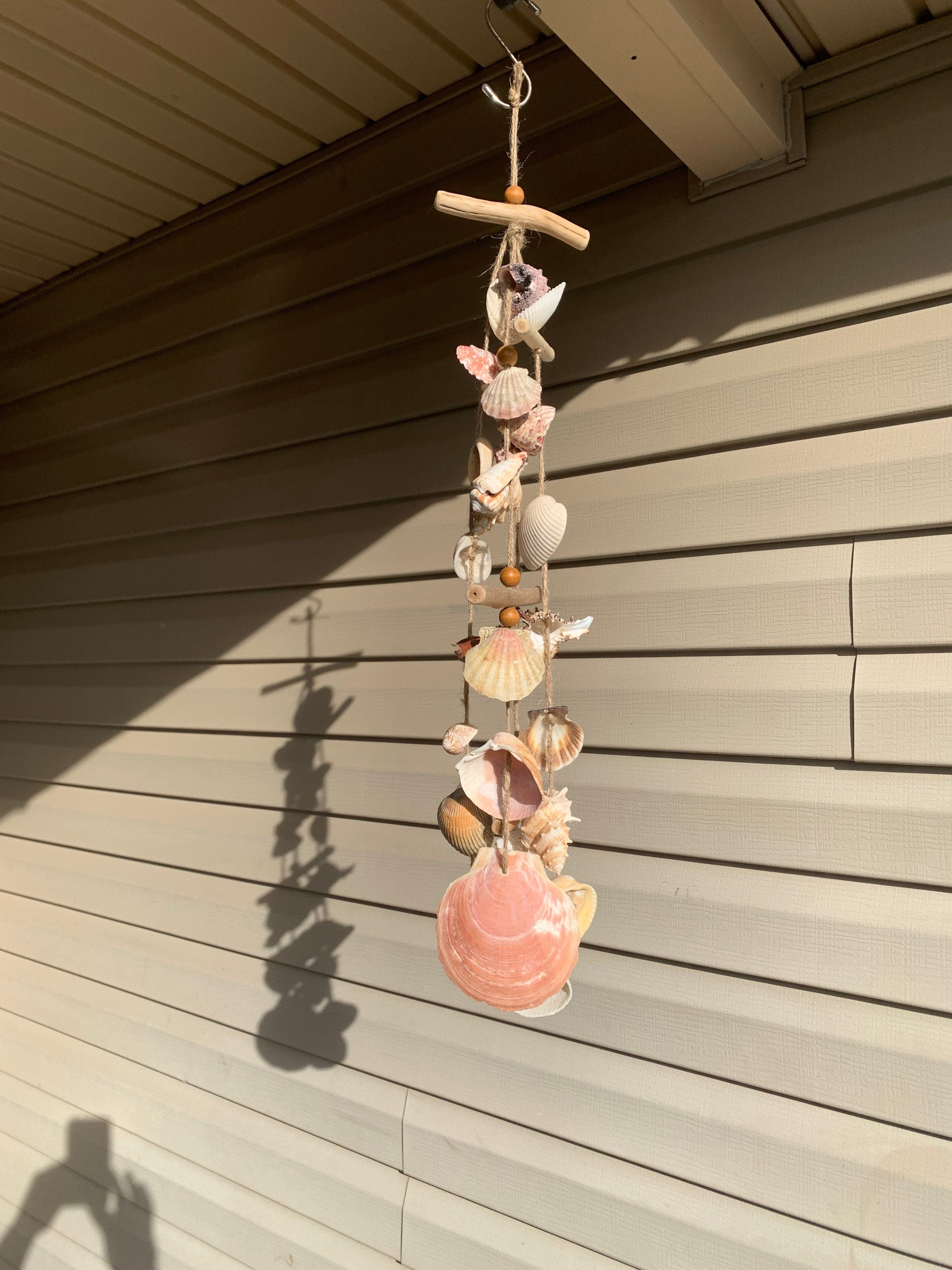 Seashell Wind Chime: Coastal Garden Patio Decor, 26"