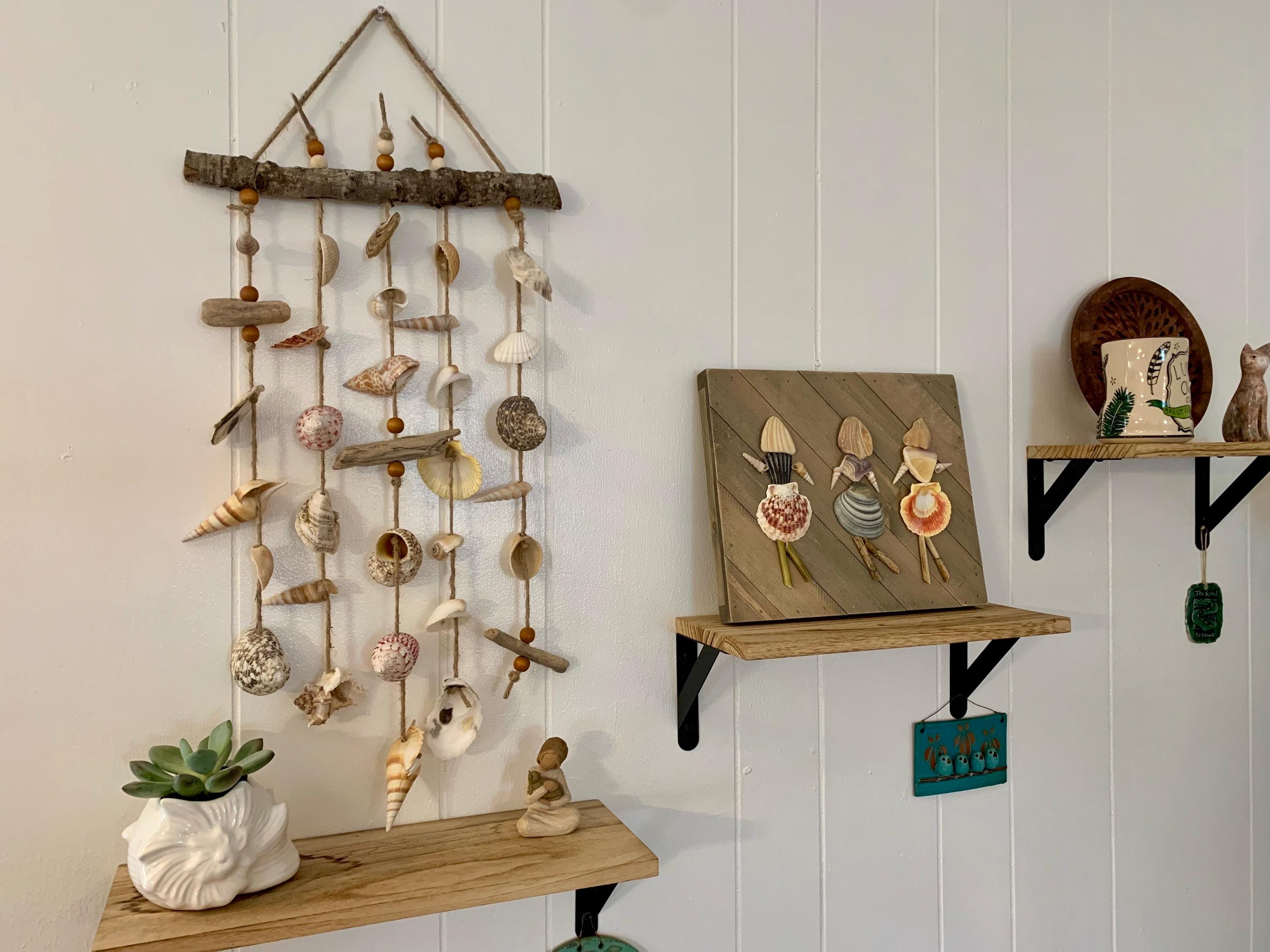 Seashell Wind Chime / Coastal Home Decor / Beach Wall Art Hanging / Housewarming Gifts