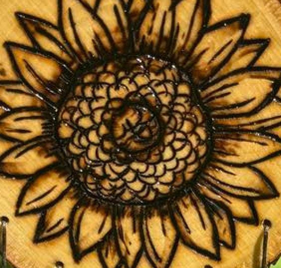 Rustic Handmade Wood Burned Wind Chime Sunflower Bamboo