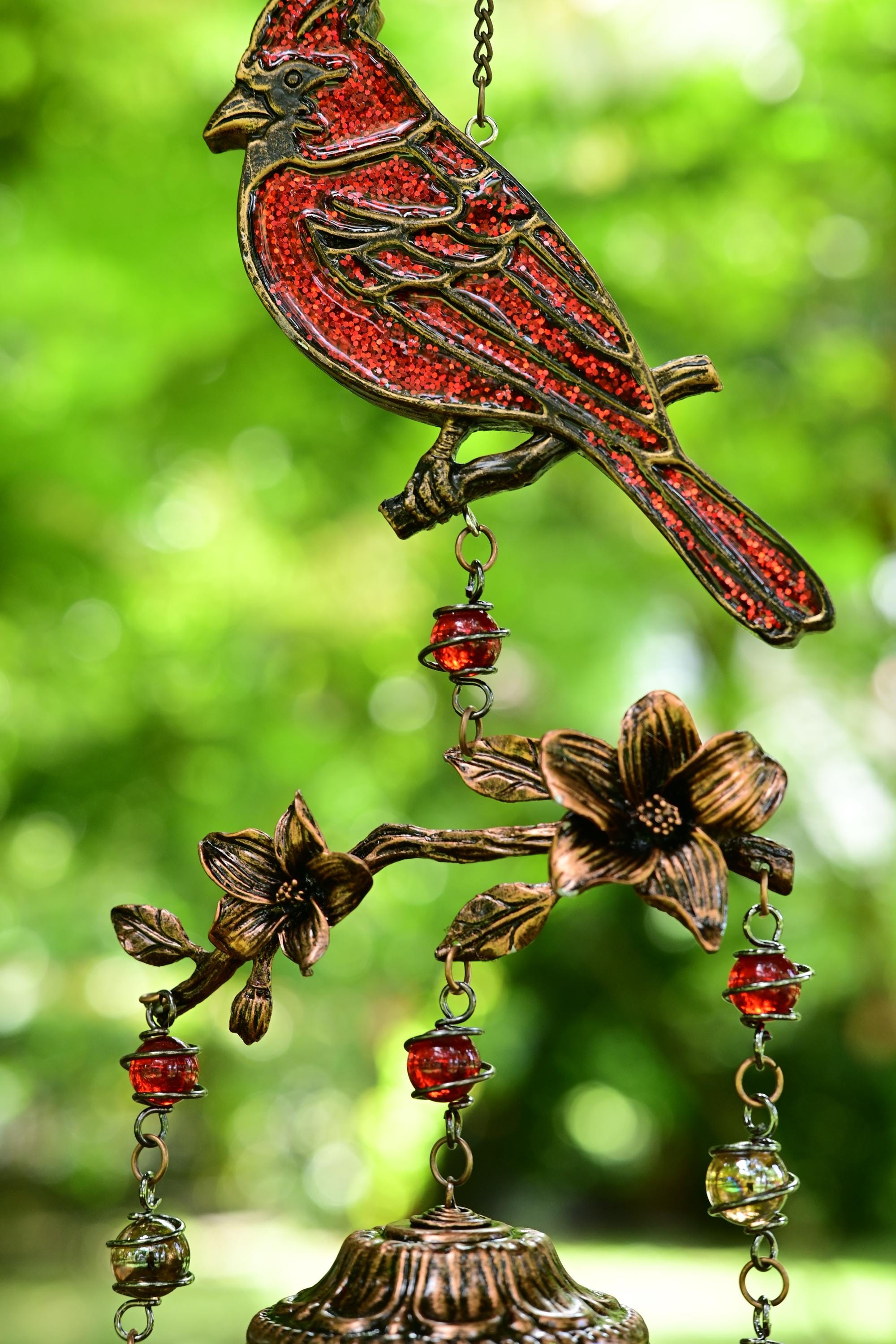 32" Cardinal Wind Chimes For Outside, Home Decor And Garden Art