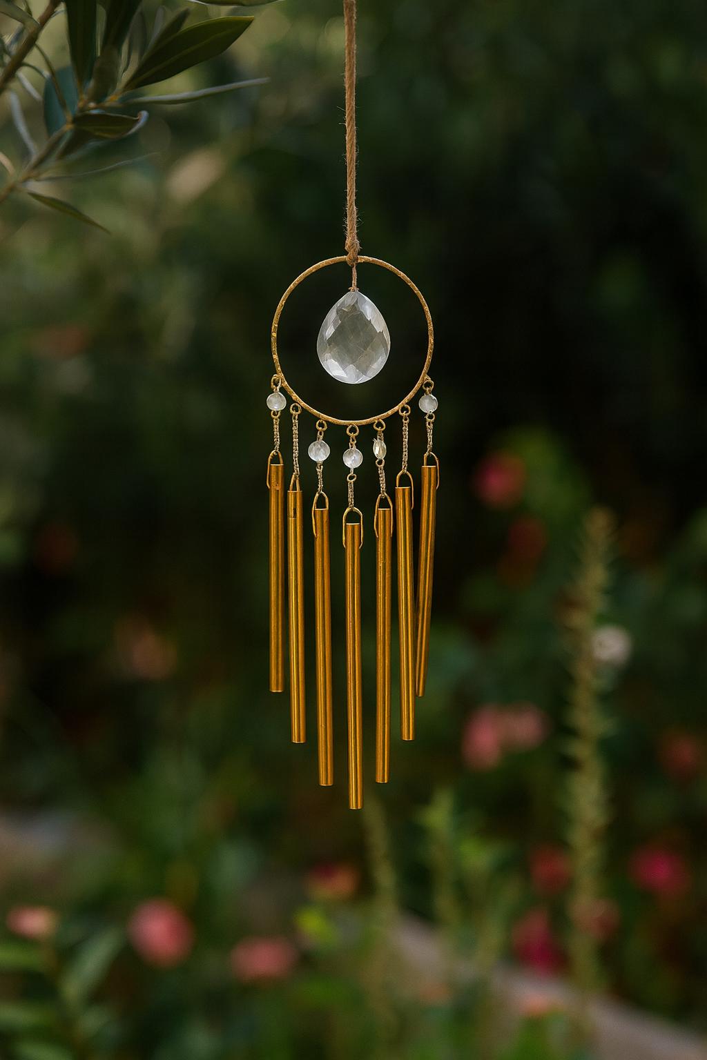 Tree Of Life Wind Chime, Crystal Outdoor Wind Chimes For Garden, Boho Feng Shui Home Decor, Meditation Hanging Ornament, Housewarming Gift