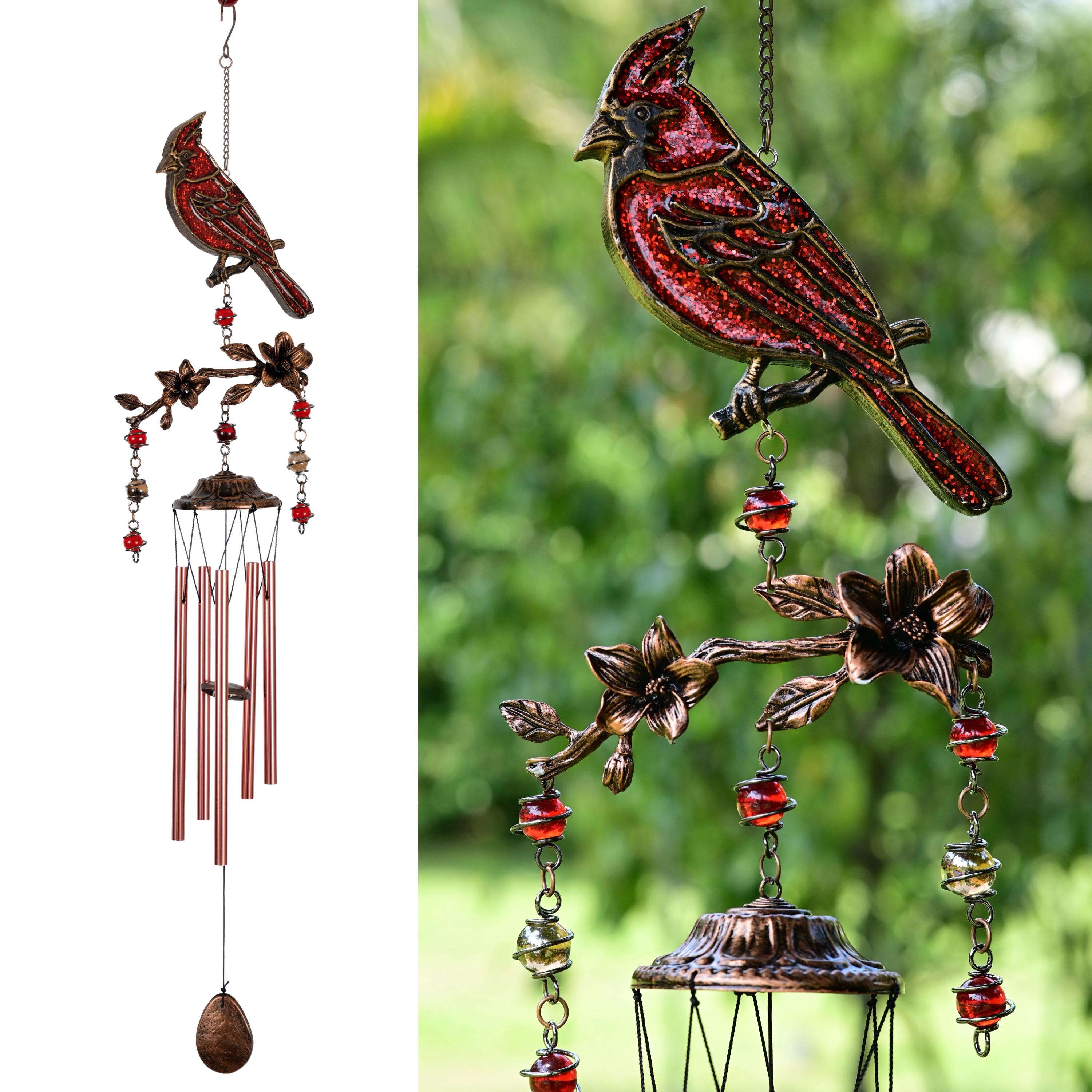 32" Cardinal Wind Chimes For Outside, Home Decor And Garden Art