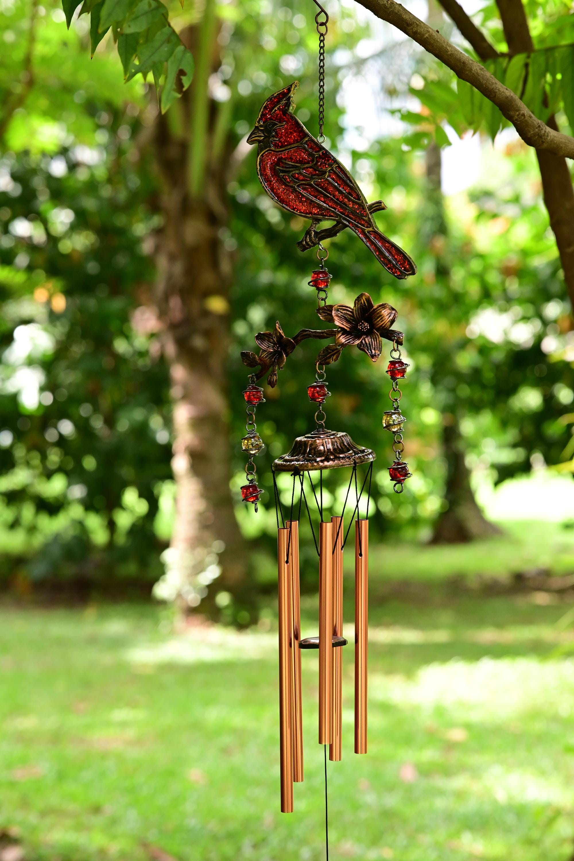 32" Cardinal Wind Chimes For Outside, Home Decor And Garden Art