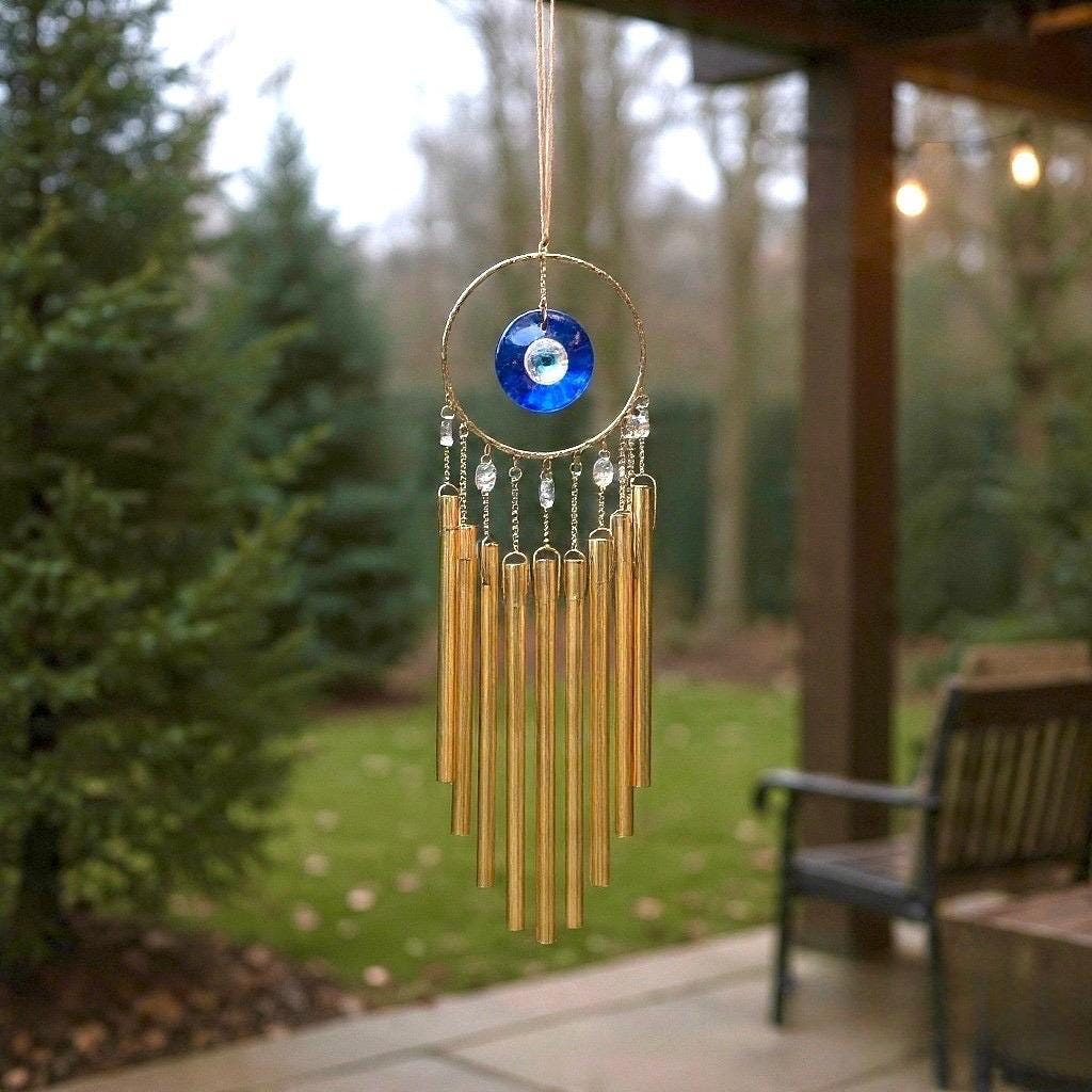 Tree Of Life Wind Chime, Crystal Outdoor Wind Chimes For Garden, Boho Feng Shui Home Decor, Meditation Hanging Ornament, Housewarming Gift