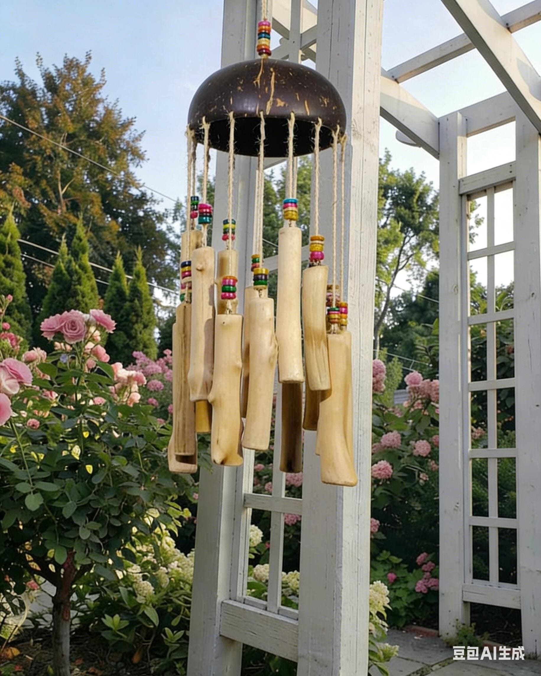 Boho Wooden Wind Chimes, Handmade, Home Décor, Patio/outdoor Decoration