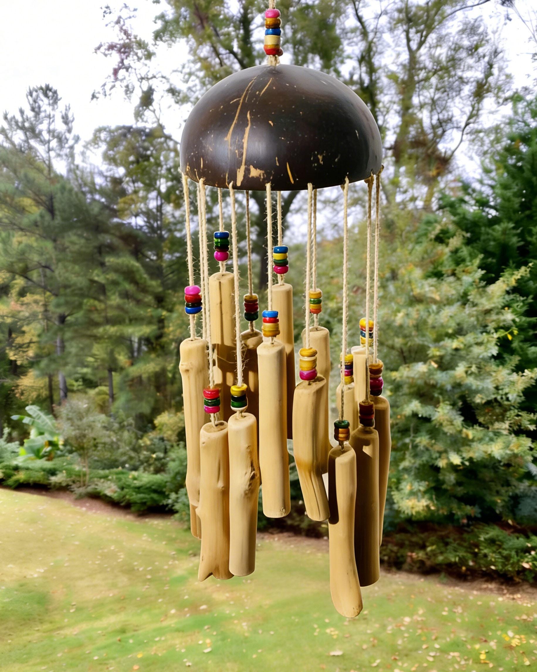 Boho Wooden Wind Chimes, Handmade, Home Décor, Patio/outdoor Decoration