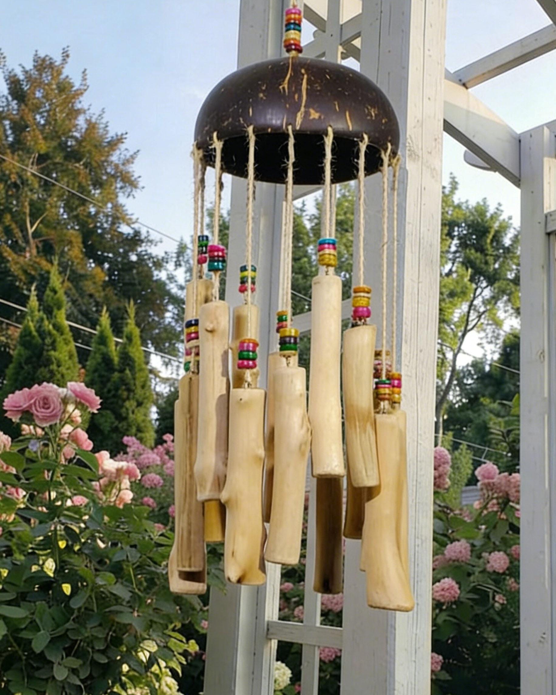 Boho Wooden Wind Chimes, Handmade, Home Décor, Patio/outdoor Decoration